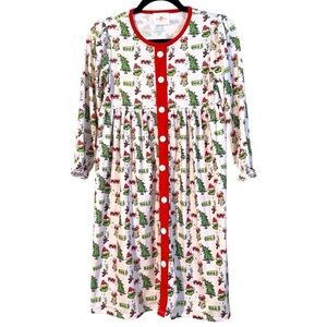 Just Peachy Smocks Christmas Nightgown Size 10–12 Girls Whoville Grinch Print